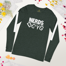 Load image into Gallery viewer, DCYG NERDS White Logo  Unisex Long Sleeve Tee
