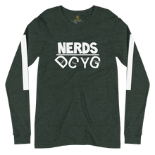 Load image into Gallery viewer, DCYG NERDS White Logo  Unisex Long Sleeve Tee
