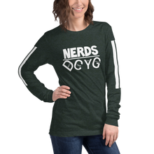 Load image into Gallery viewer, DCYG NERDS White Logo  Unisex Long Sleeve Tee
