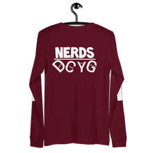 Load image into Gallery viewer, DCYG NERDS White Logo  Unisex Long Sleeve Tee

