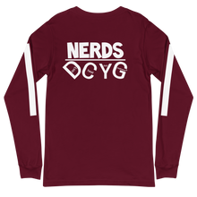 Load image into Gallery viewer, DCYG NERDS White Logo  Unisex Long Sleeve Tee
