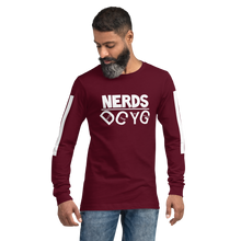 Load image into Gallery viewer, DCYG NERDS White Logo  Unisex Long Sleeve Tee
