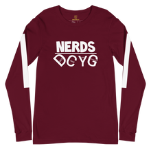 Load image into Gallery viewer, DCYG NERDS White Logo  Unisex Long Sleeve Tee
