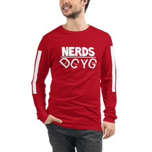 Load image into Gallery viewer, DCYG NERDS White Logo  Unisex Long Sleeve Tee
