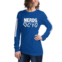 Load image into Gallery viewer, DCYG NERDS White Logo  Unisex Long Sleeve Tee
