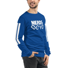 Load image into Gallery viewer, DCYG NERDS White Logo  Unisex Long Sleeve Tee
