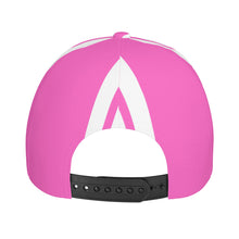 Load image into Gallery viewer, Ancestors Native, White Logo,Stripes &amp; Pink Curved Brim Baseball Cap (AOP)
