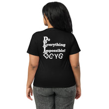 Load image into Gallery viewer, DCYG  DEI 24 White Logo Women’s high-waisted t-shirt
