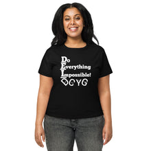 Load image into Gallery viewer, DCYG  DEI 24 White Logo Women’s high-waisted t-shirt
