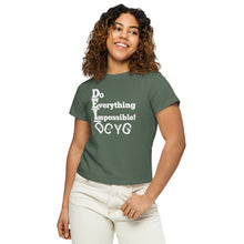 Load image into Gallery viewer, DCYG  DEI 24 White Logo Women’s high-waisted t-shirt
