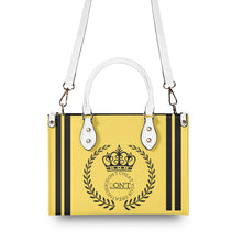 Load image into Gallery viewer, Royalty 24 Black Logo ,Stripe &amp; Yellow Multiple Sizes Upgraded Luxury Women PU Leather Handbag
