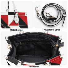 Load image into Gallery viewer, 45 Dgr White Logo &amp; Red, White &amp; Black Multiple Sizes Upgraded Luxury Women PU Leather Handbag
