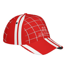 Load image into Gallery viewer, Ancestors Japanese  White Logo, Netting &amp; Red Curved Brim Baseball Cap (AOP)
