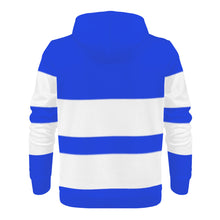 Load image into Gallery viewer, DCYG 25NC White Logo  White Stripes, Royal Blue  Mens All Over Print Hoodie All Over Print Hoodie
