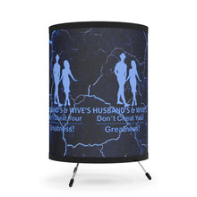 Load image into Gallery viewer, Husband's and Wive's Tripod Lamp with High-Res Printed Shade, US\CA plug
